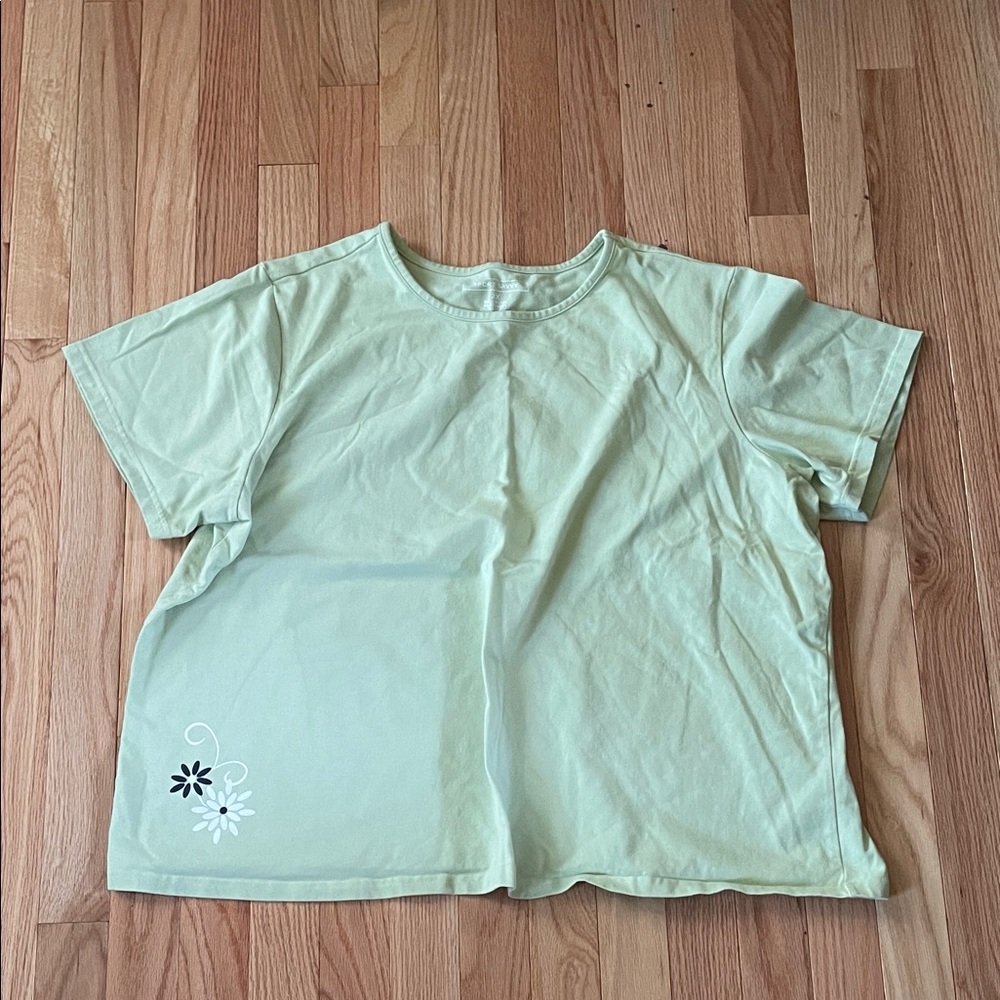 Sport Savvy Top Womens 2X Sage Green Floral Print Loungewear Athleisure - Picture 1 of 8